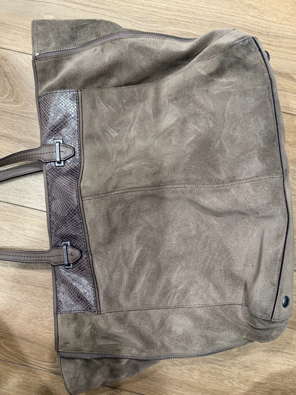 Coach Brown Suede Duffel with Dark Brown Trim